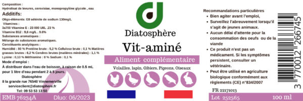 Descriptif de notre produit dia-vit-aminé